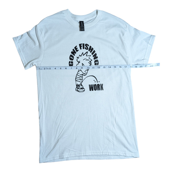 Gone Fishing - Work - Funny Graphic Tee Shirt - Size S - NWOT - Picture 3 of 7